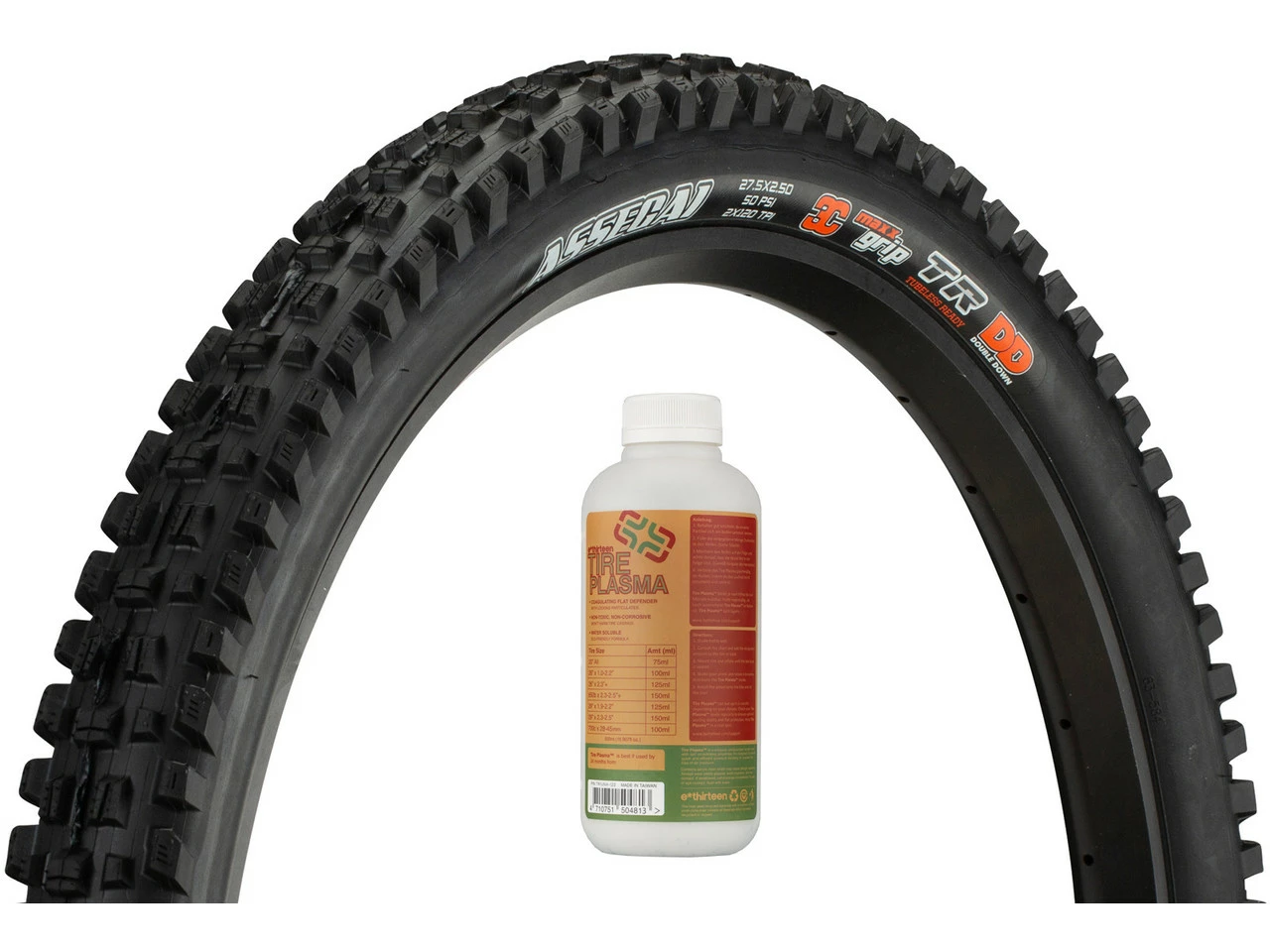 MAXXIS Assegai 3C MaxxGrip DD WT TR 27,5" Faltreifen + E13 Tire Plasma 3 MAXXIS Assegai 3C MaxxGrip DD WT TR 27,5" Faltreifen + E13 Tire Plasma